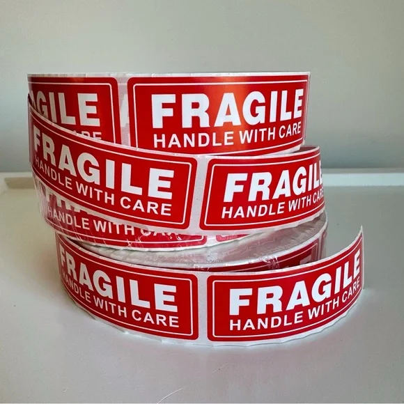 100 Fragile Labels Stickers Seller Shipping Supplies Handle with Care - Picture 6 of 7